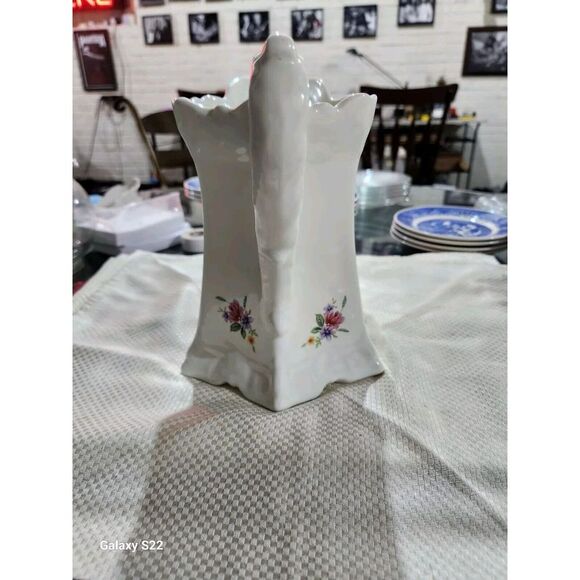 Vintage ceramic creamy white pitcher with Handpainted floral bouquets . size is - Picture 2 of 7